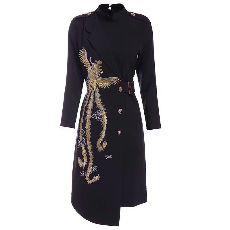 Đầm Cổ Tàu Thêu Phượng Hoàng - HN913